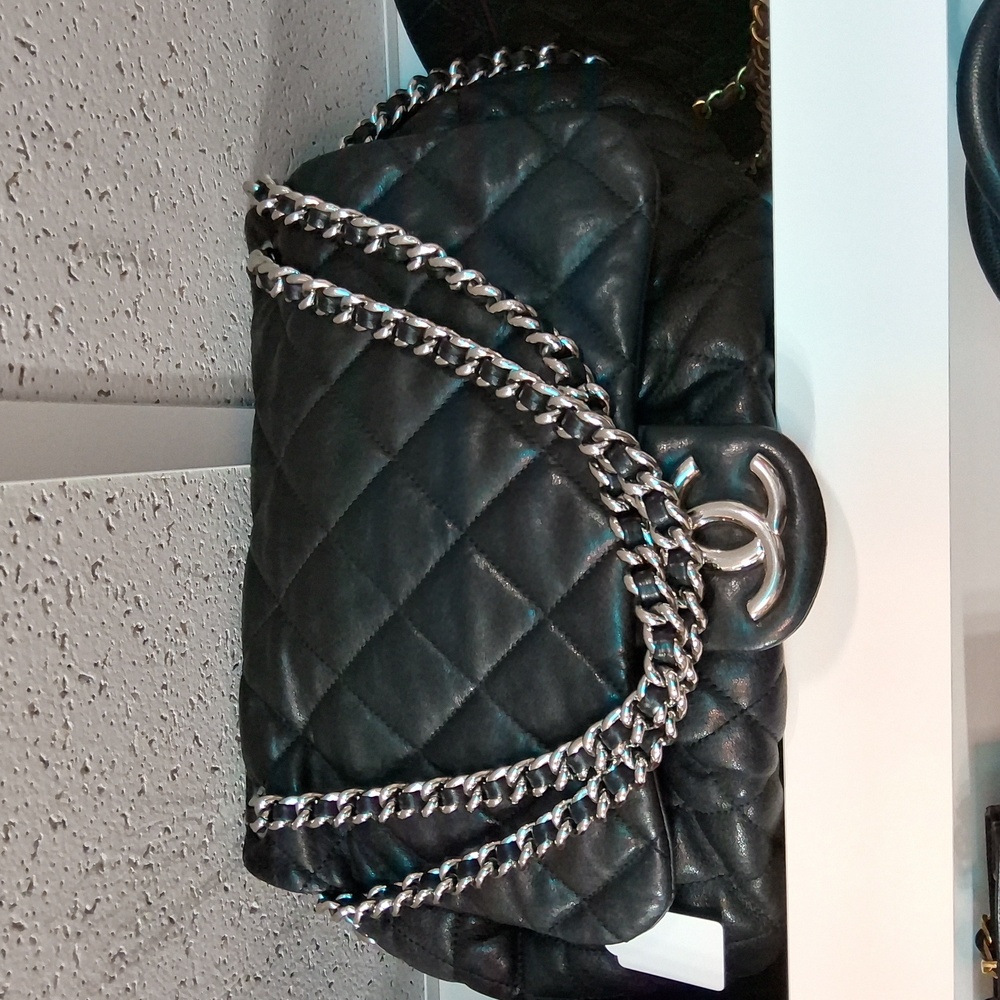 Chanel lambskin leather chain shoulder b